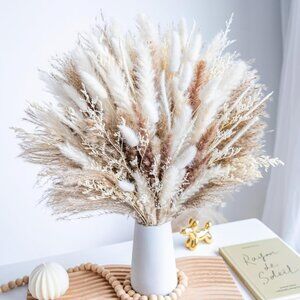 96PCS Natural Dried Pampas Grass Boho Home Decor